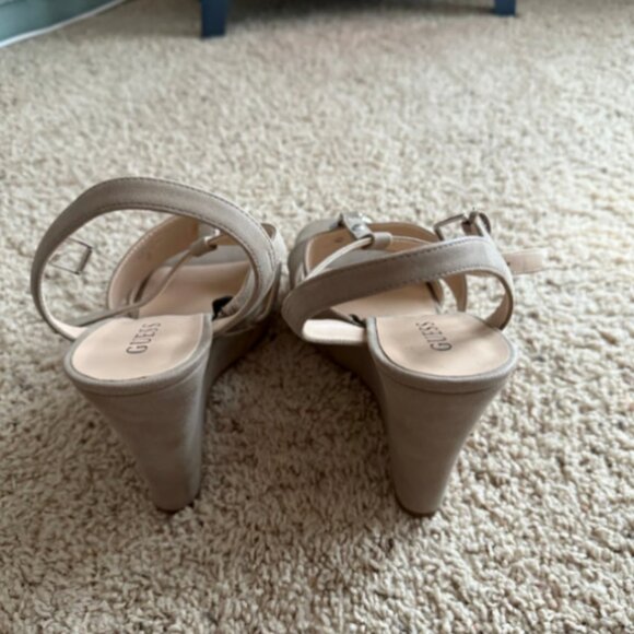 Guess Taupe Wedge Sandal Sz 11M - Picture 5 of 7